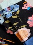 White Stuff Floral Ankle Socks, Black/Multi