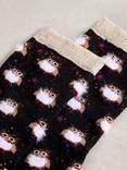 White Stuff Fluffy Owl Ankle Socks, Black/Multi