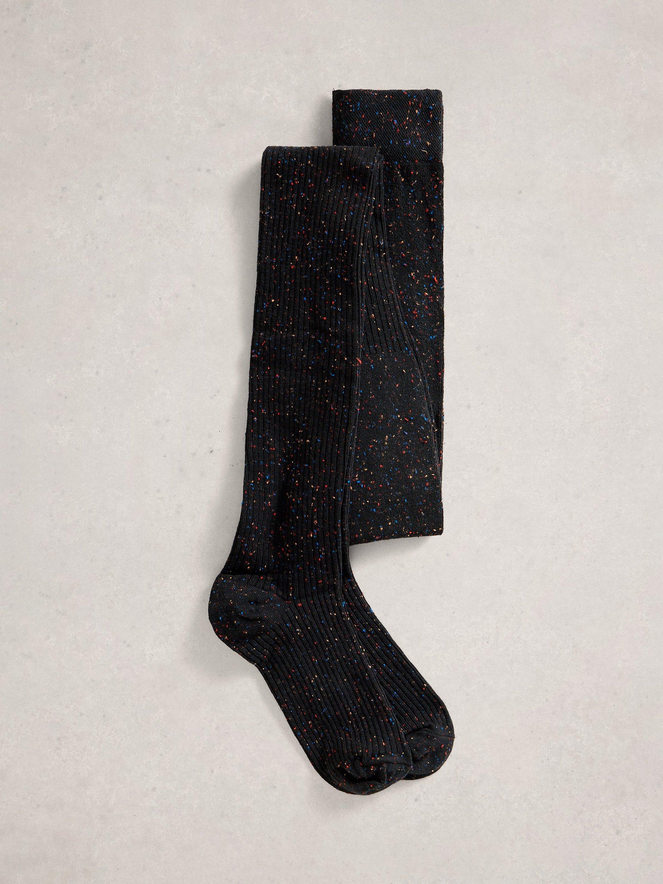 Product image 2 of 2, which shows White Stuff Fiona Fleck Tights, Black/Multi, S