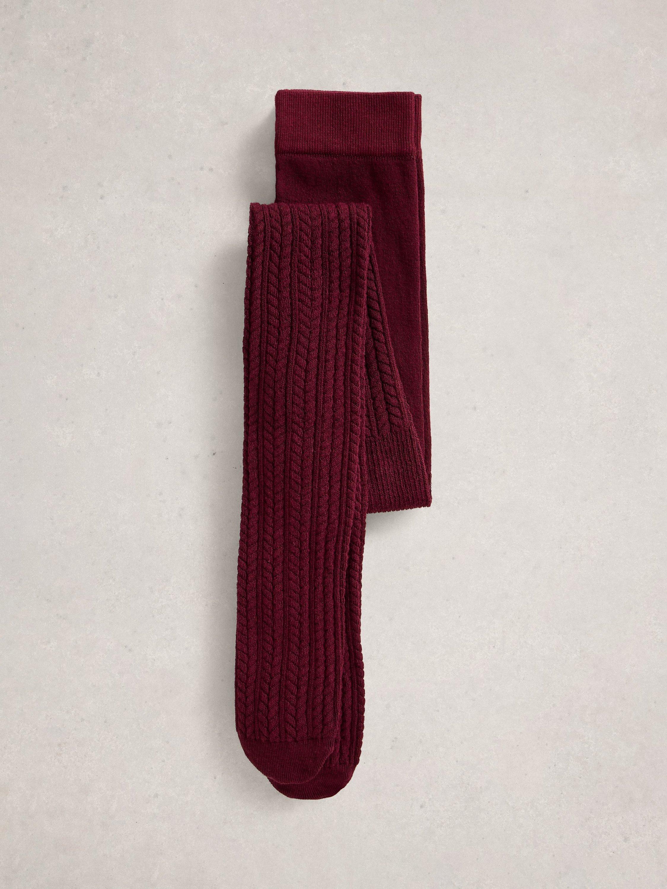 Product image 2 of 2, which shows White Stuff Patty Plain Tights, Dark Plum, S