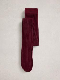 White Stuff Patty Plain Tights, Dark Plum - view 2, Dark Plum