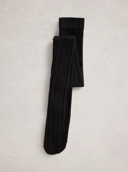 White Stuff Patty Plain Tights, Pure Black - view 2, Pure Black