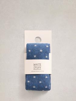 White Stuff Star Tights, Mid Blue, Mid Blue
