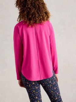 White Stuff Eva Jersey Pyjama Top, Bright Pink - view 2, Bright Pink