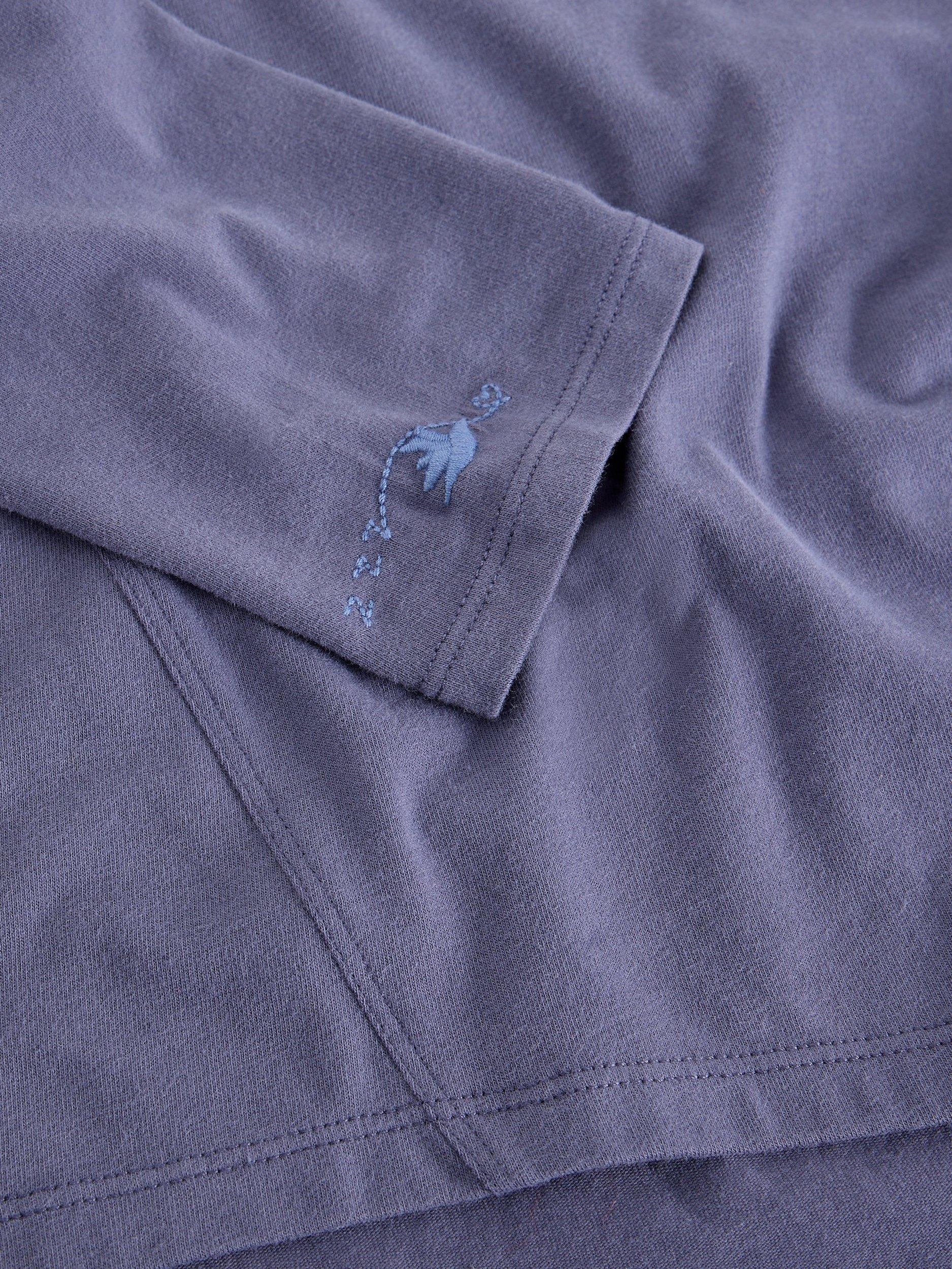 Product image 6 of 6, which shows White Stuff Eva Round Neck Jersey Pyjama Top, Dark Purple, M