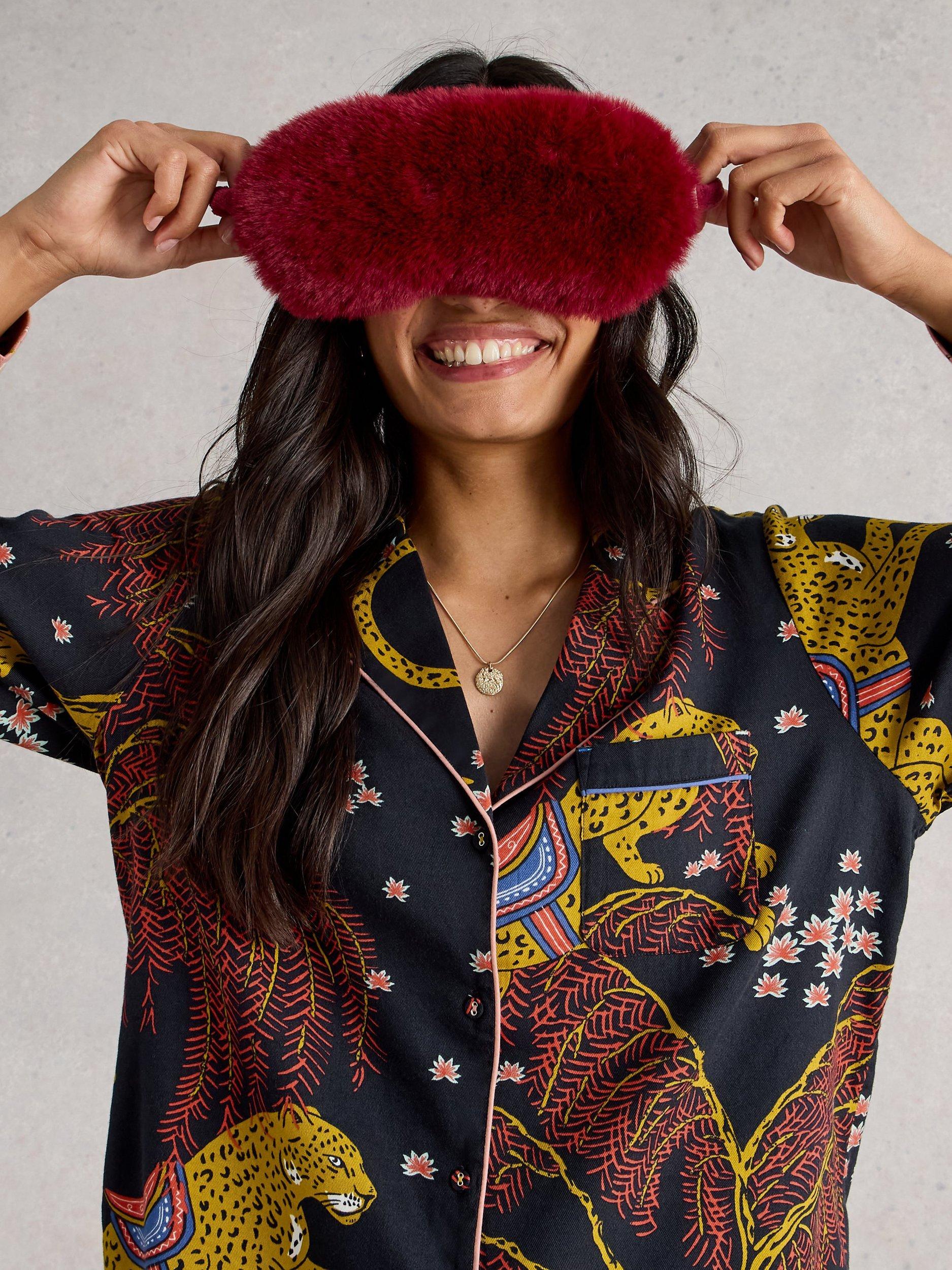 Product image 4 of 6, which shows White Stuff Nina Leopards & Leaves Pyjama Shirt, Black/Multi, L