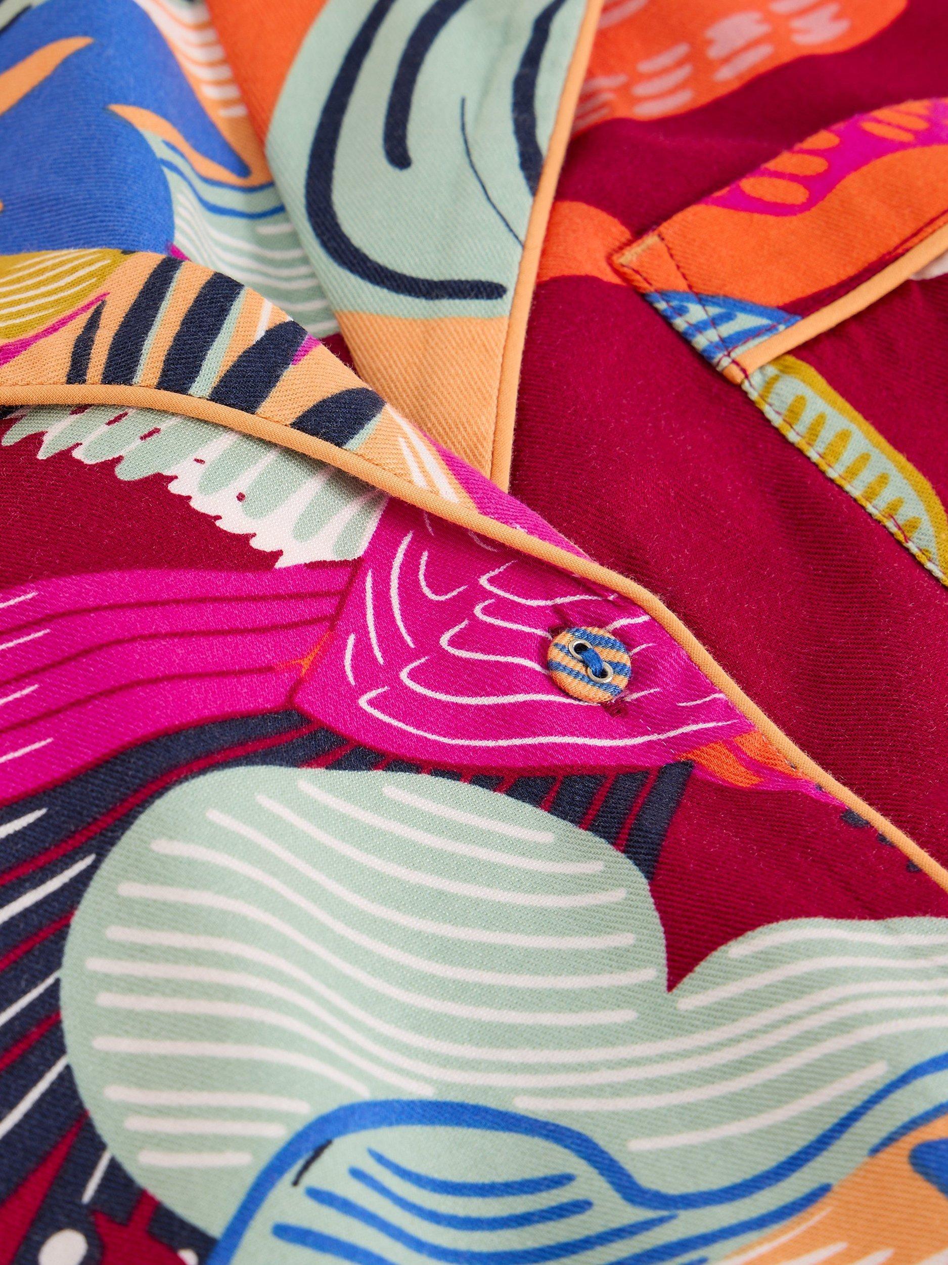 Product image 6 of 6, which shows White Stuff Nina Floral Pyjama Shirt, Red/Multi, XL