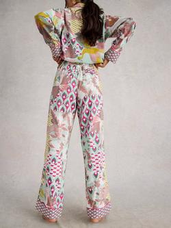 White Stuff Nina Abstract Floral Pyjama Bottoms, Green/Multi - view 2, Green/Multi