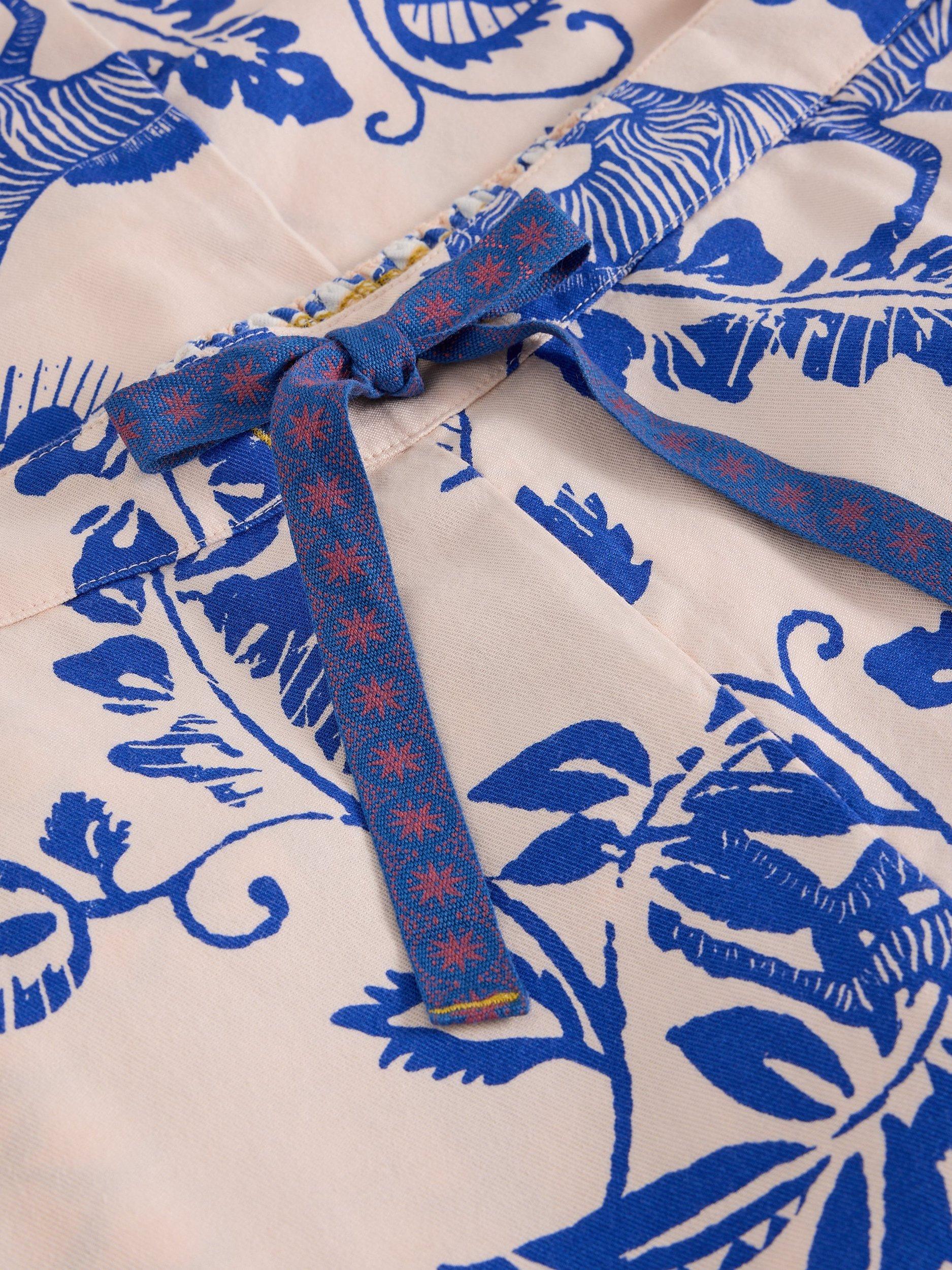 Product image 6 of 6, which shows White Stuff Nina Floral Pyjama Bottoms, Pink/Blue, S Reg