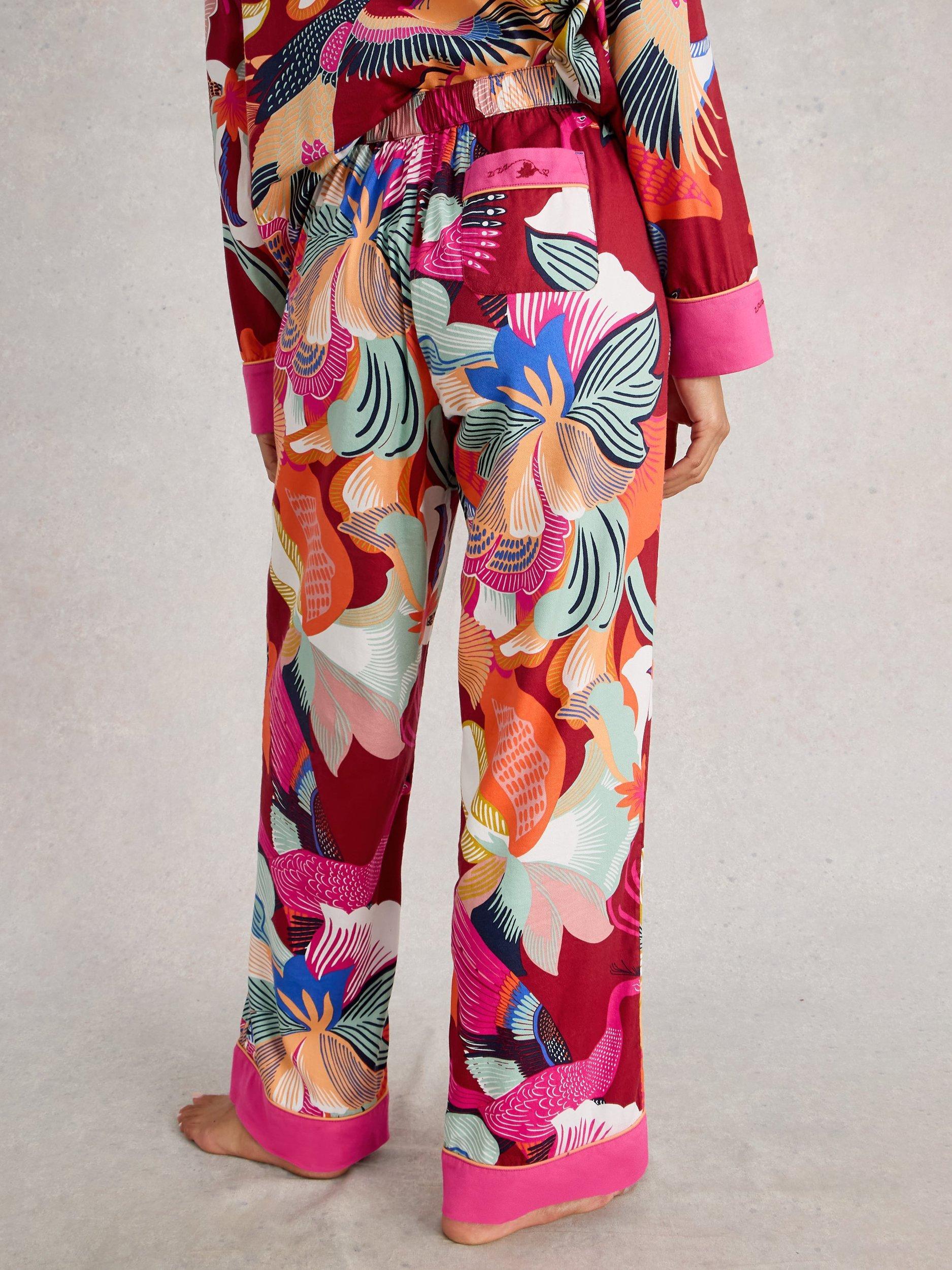 Product image 2 of 6, which shows White Stuff Nina Floral Pyjama Bottoms, Red/Multi, S Reg