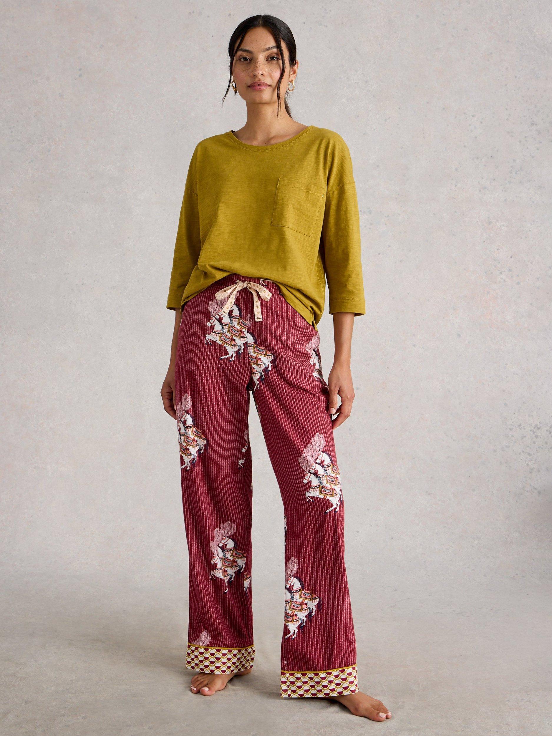 White Stuff Nina Horses Pyjama Bottoms, Red/Multi