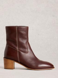 White Stuff Izzy Leather Ankle Boots, Dk Brown, Dk Brown