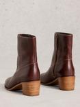 White Stuff Izzy Leather Ankle Boots, Dk Brown