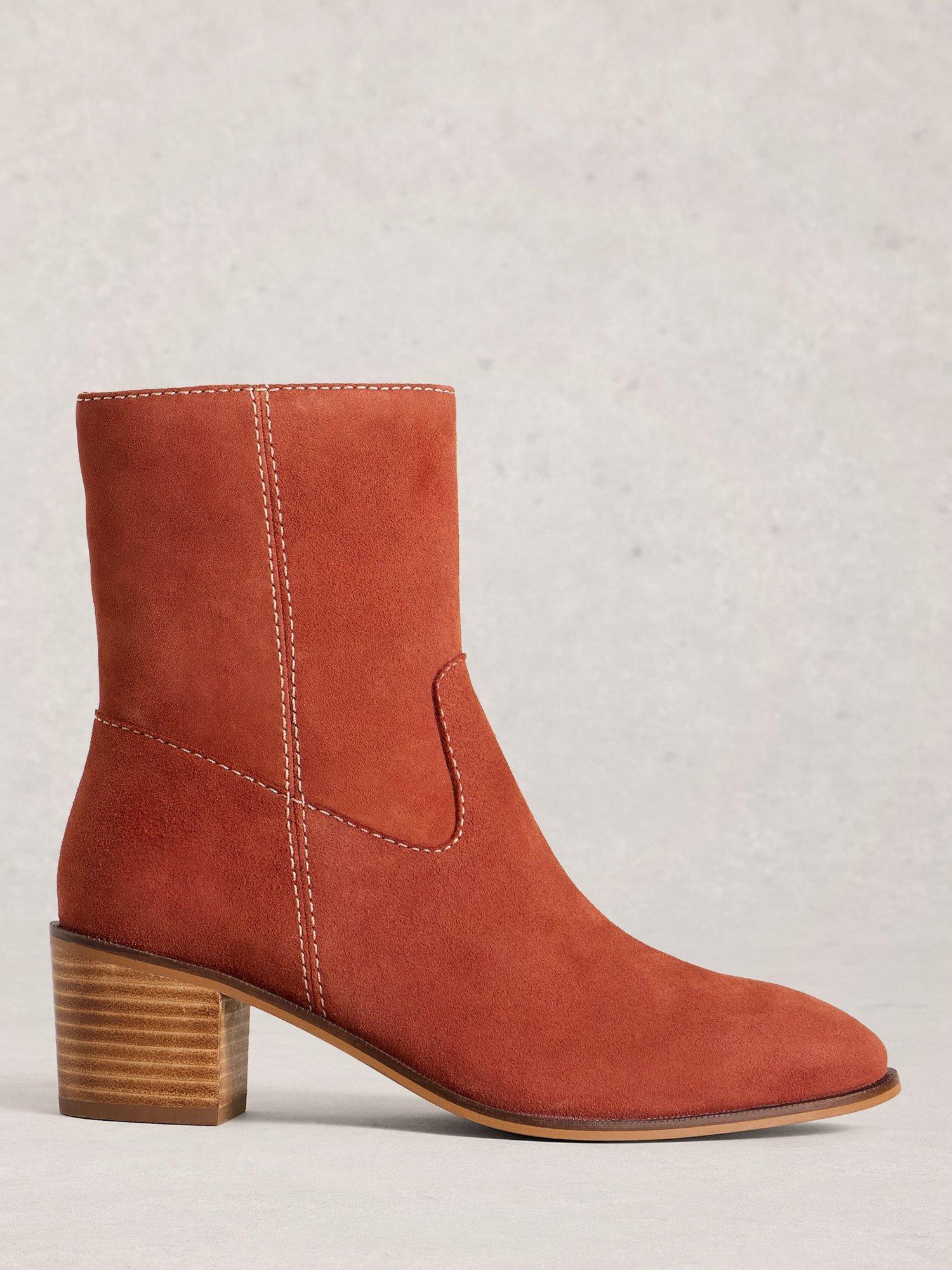 Product image 1 of 4, which shows White Stuff Izzy Suede Ankle Boots, Dk Orange, 3
