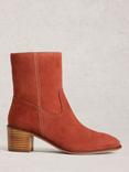 White Stuff Izzy Suede Ankle Boots, Dk Orange
