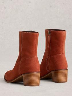 White Stuff Izzy Suede Ankle Boots, Dk Orange - view 2, Dk Orange