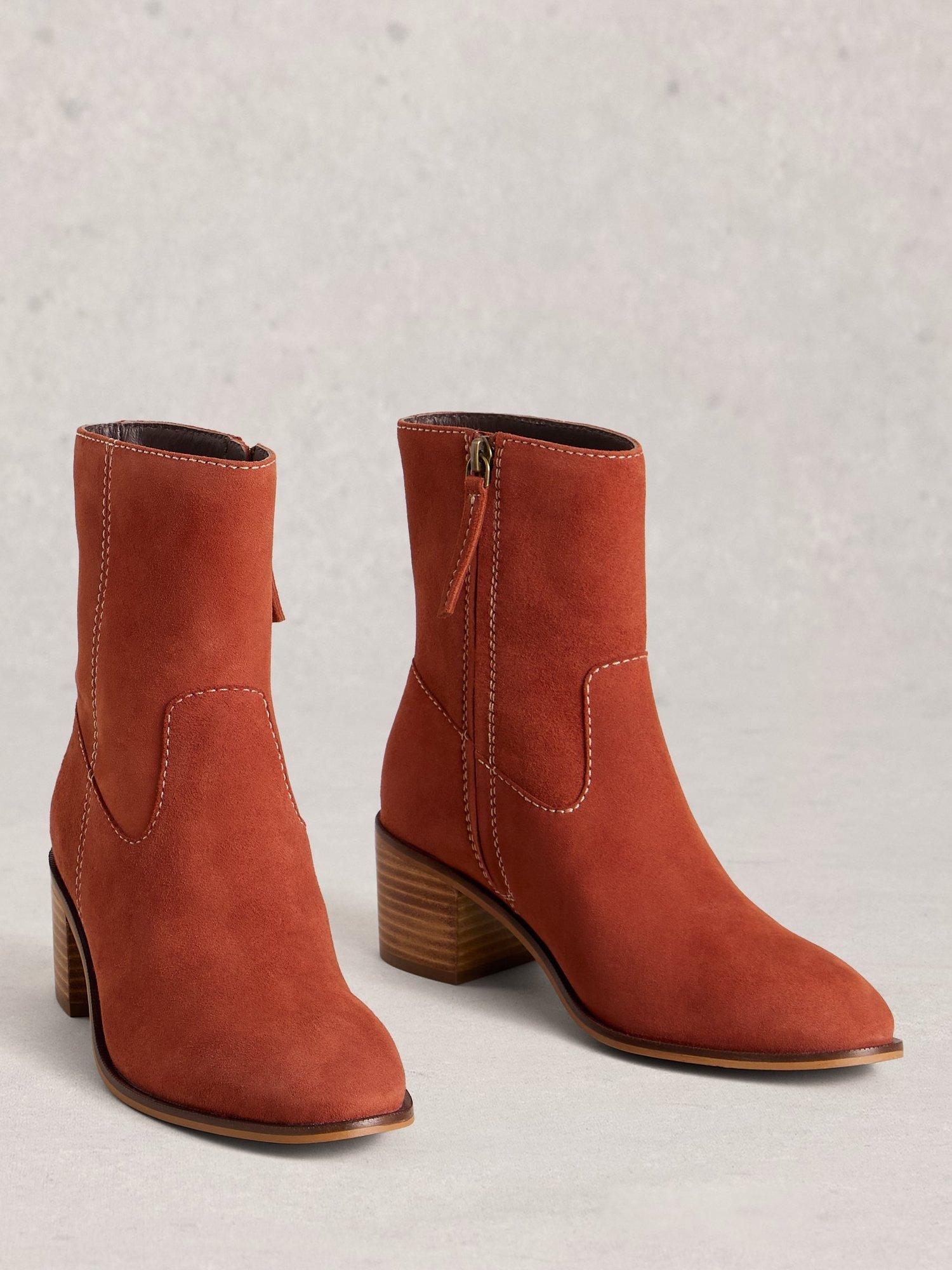 Product image 4 of 4, which shows White Stuff Izzy Suede Ankle Boots, Dk Orange, 3