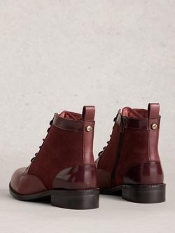 White Stuff Marion Suede Blend Ankle Boots, Deep Red - view 2, Deep Red