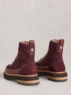 White Stuff Olive Leather Ankle Boots - view 2, Dark Plum