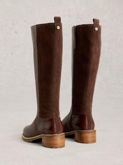 White Stuff Serena Leather Riding Boots - view 2, Dk Brown