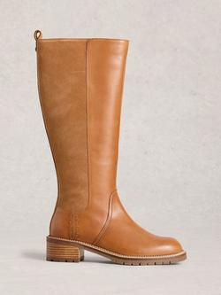 White Stuff Serena Knee Length Suede Boots, Mid Tan, Mid Tan