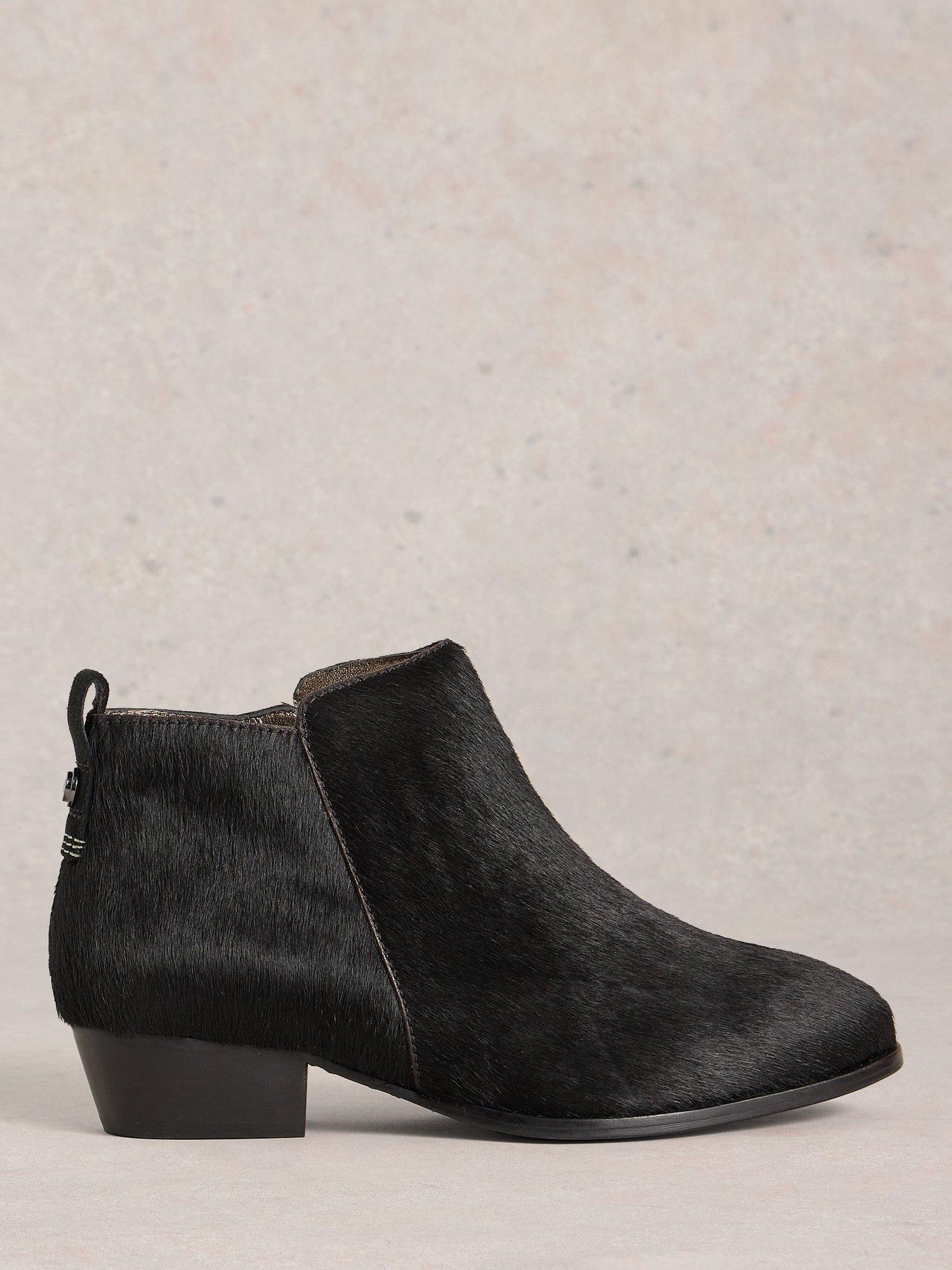Product image 1 of 4, which shows White Stuff Wide Leather Ankle Boots, Pure Black, 4