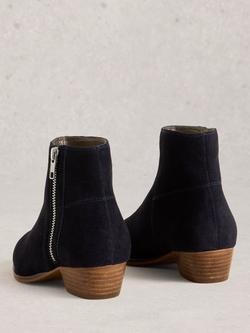 White Stuff Zoe Suede Ankle Boots - view 2, Dark Navy