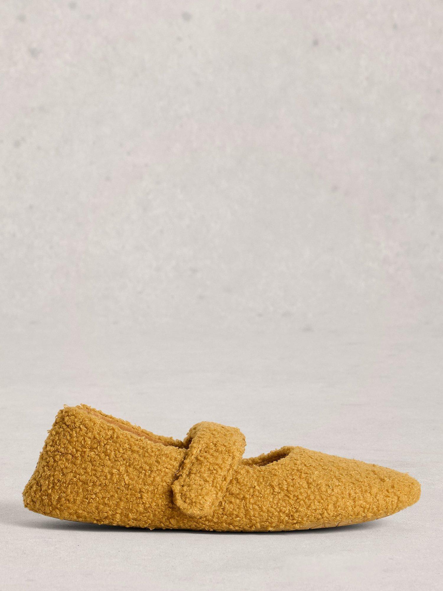 Product image 1 of 4, which shows White Stuff Borg Mary Jane Slippers, Chart, M