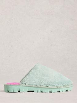 White Stuff Faux Mule Flatform Slippers, Mint Green
