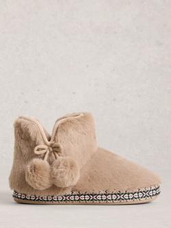 White Stuff Slipper Boots, Dark Natural, Dark Natural