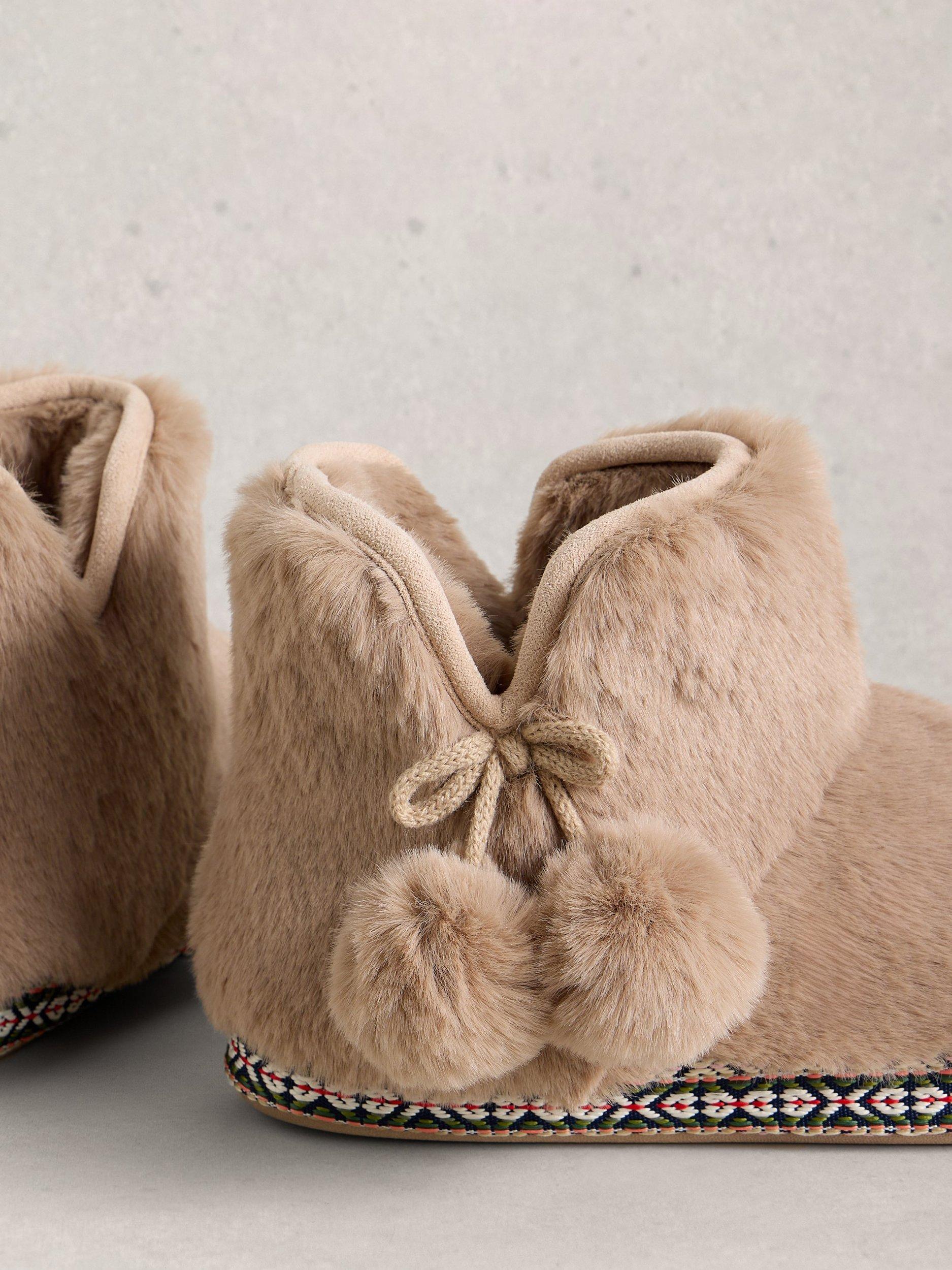 Product image 3 of 4, which shows White Stuff Slipper Boots, Dark Natural, S