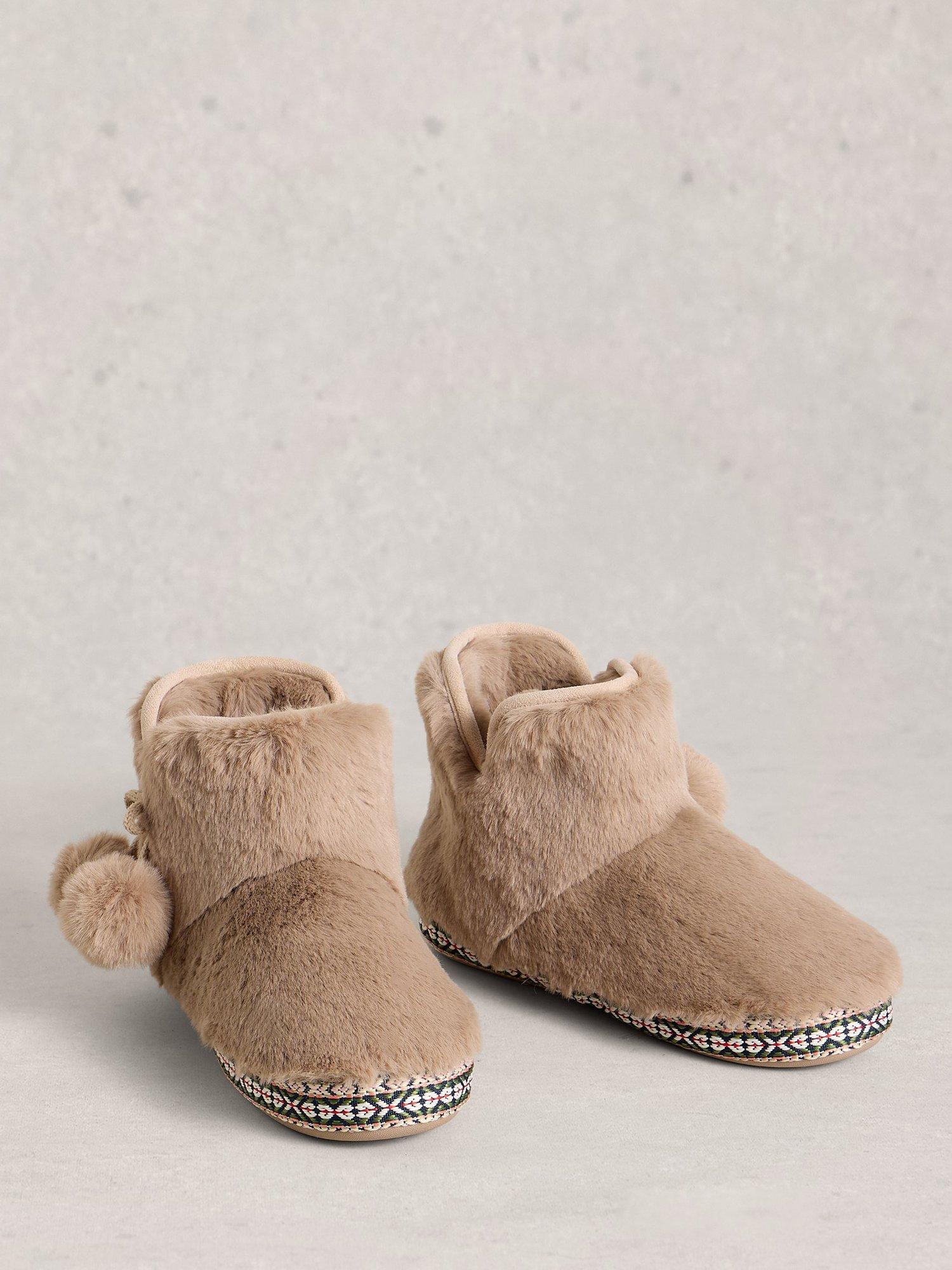 Product image 4 of 4, which shows White Stuff Slipper Boots, Dark Natural, S