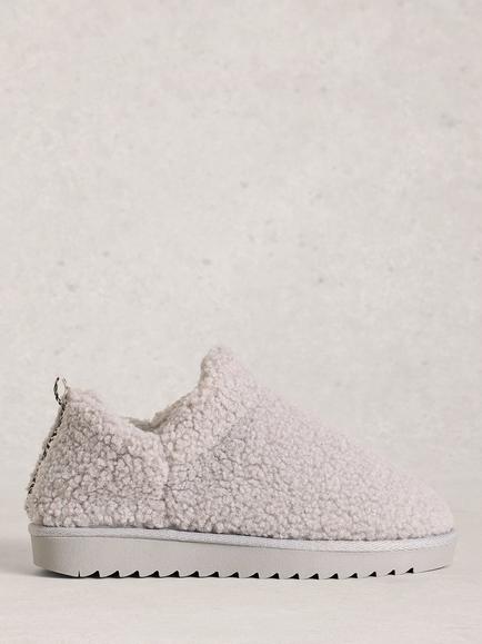 White Stuff Borg Slipper Boots, Mid Grey, Mid Grey