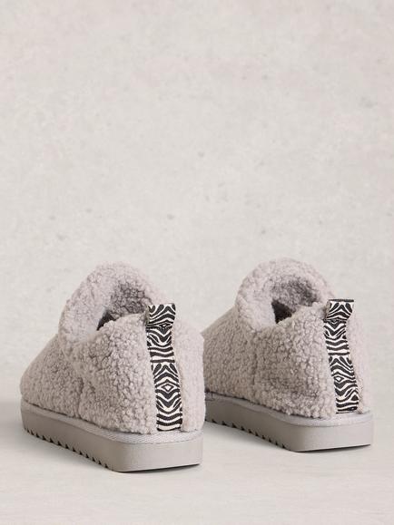 White Stuff Borg Slipper Boots, Mid Grey - view 2, Mid Grey