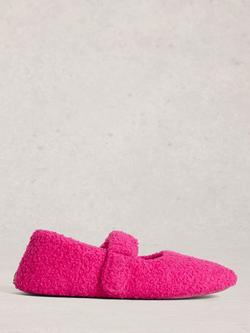 White Stuff Borg Mary Jane Ballerina Slippers, Pink
