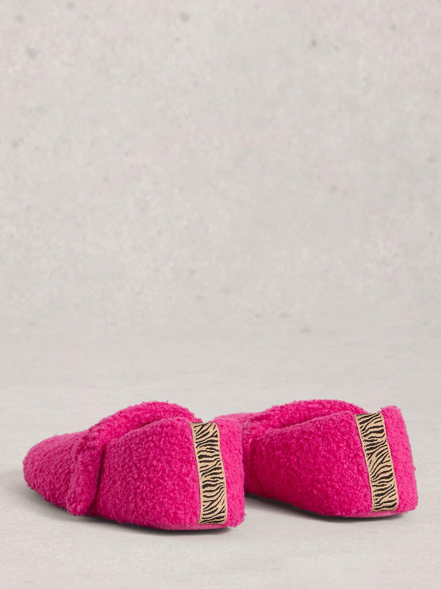 Product image 2 of 4, which shows White Stuff Borg Mary Jane Ballerina Slippers, Pink, M