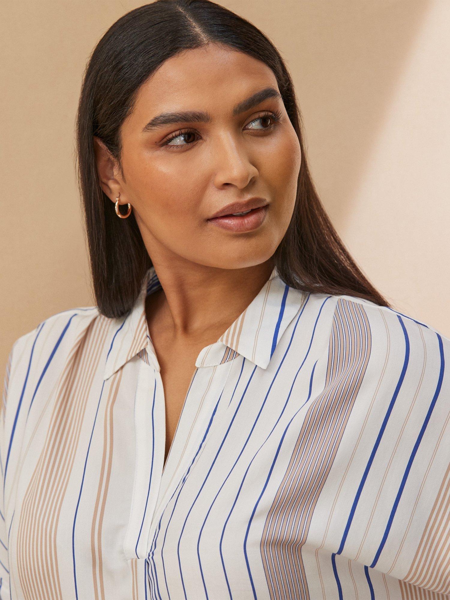 Product image 2 of 2, which shows Live Unlimited Curve Multi Stripe Shirt, White/Multi, 12