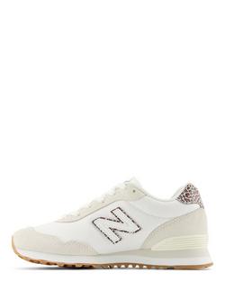 New Balance 515V3 Suede Blend Lace Up Trainers, Off White/Multi - view 2, Off White/Multi