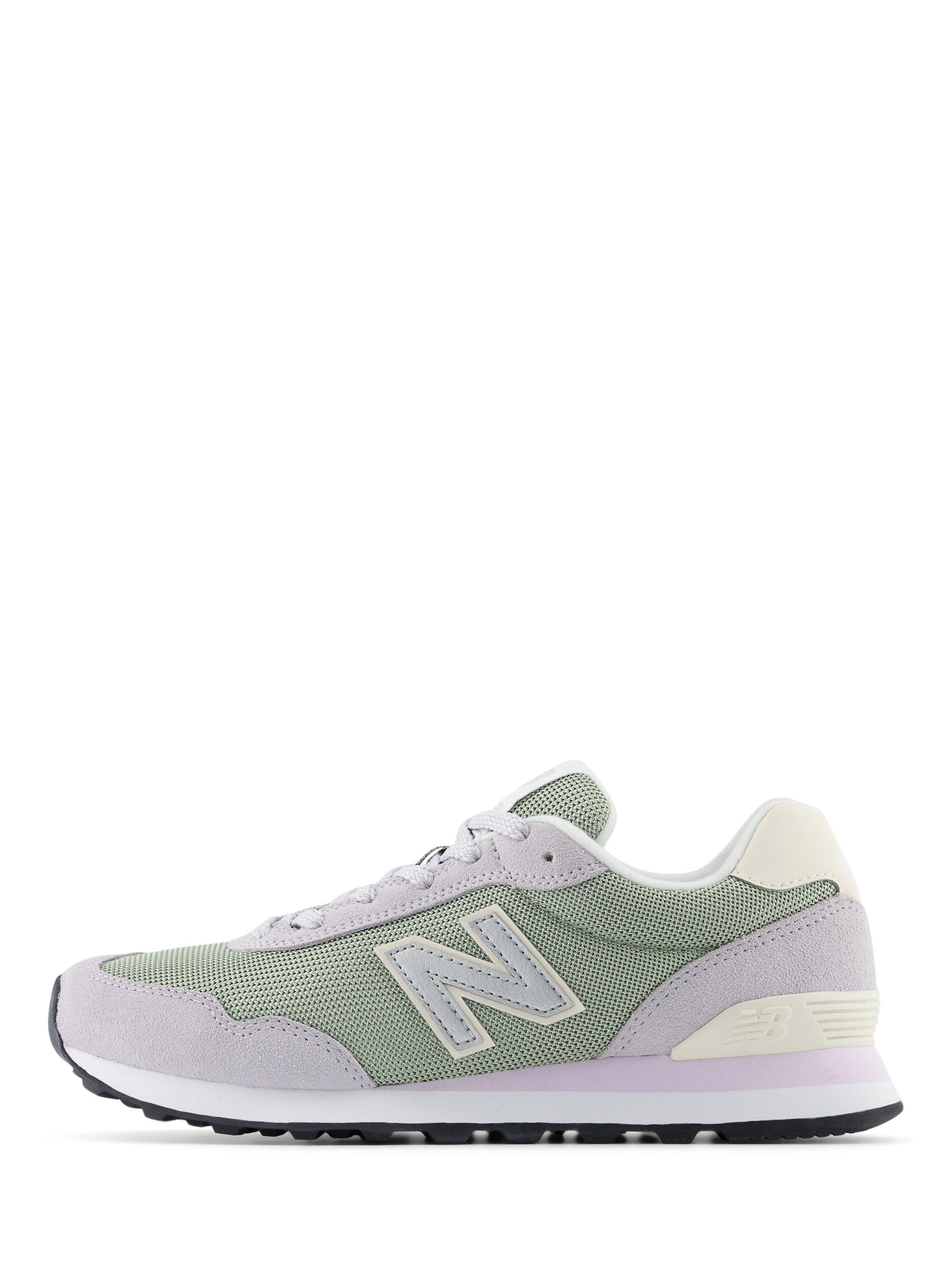 Product image 2 of 5, which shows New Balance 515V3 Suede Blend Lace Up Trainers, Green/Multi, 4