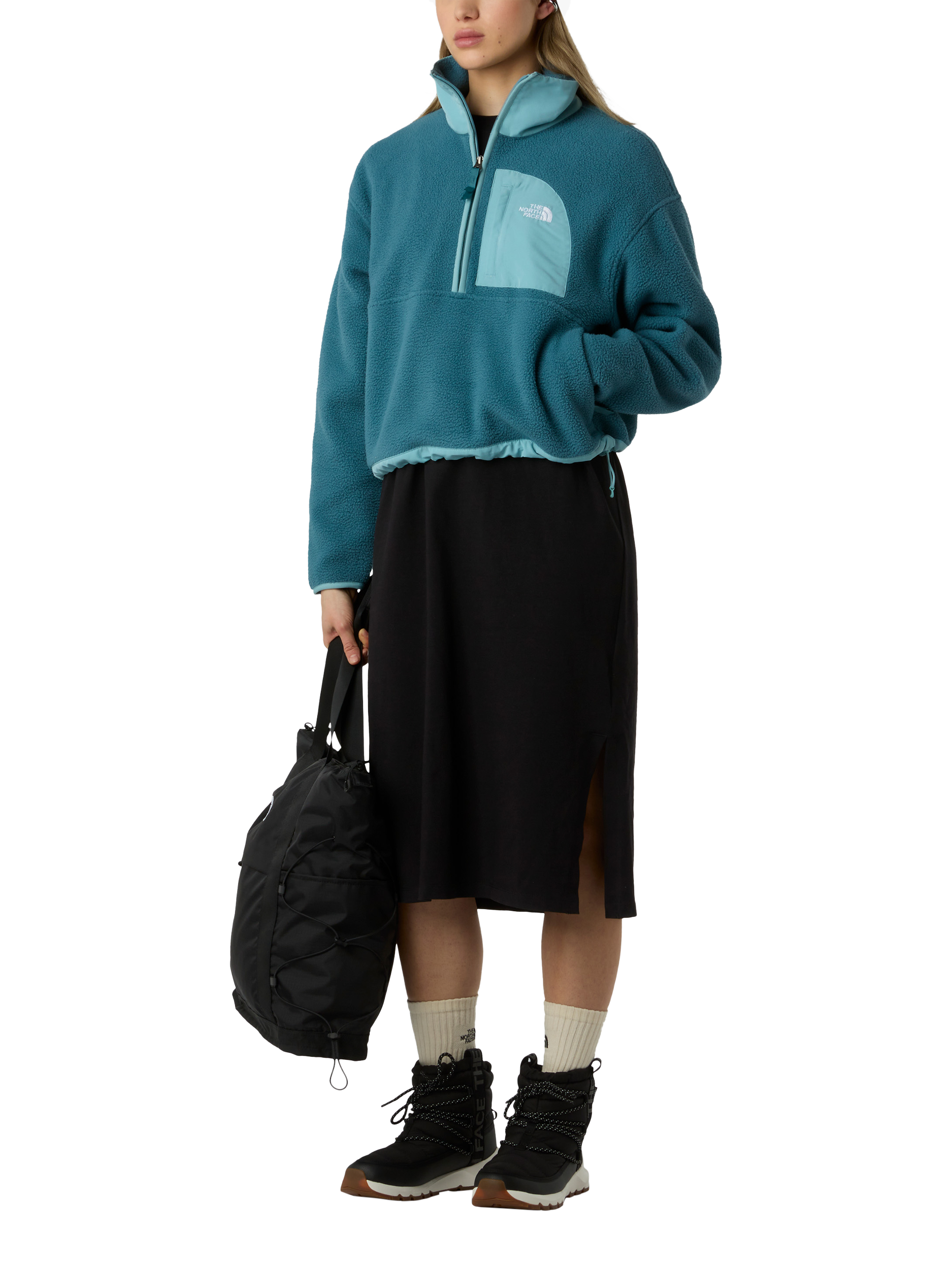 Product image 5 of 5, which shows The North Face Yumiori Colour Block 1/2 Zip Fleece, Space/Blue Eclipse, S