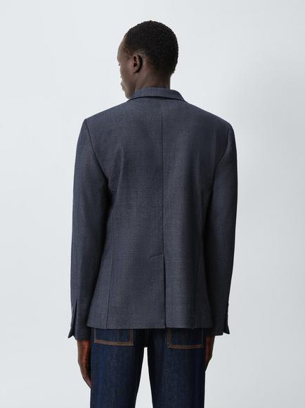 John Lewis Wool Blend Slim Fit Blazer, Denim - view 2, Denim