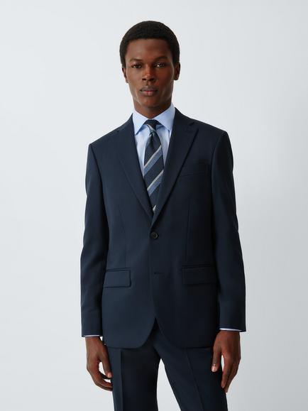 John Lewis Washable Regular Fit Notch Lapel Suit Jacket, Navy, Navy