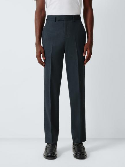 John Lewis Washable Wool Blend Regular Fit Suit Trousers, Charcoal, Charcoal
