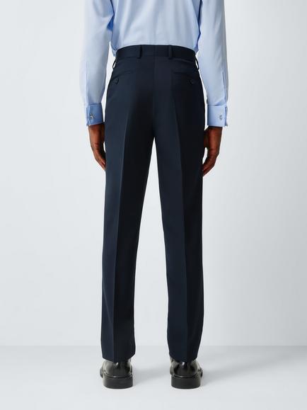 John Lewis Washable Wool Blend Suit Trousers, Navy - view 2, Navy