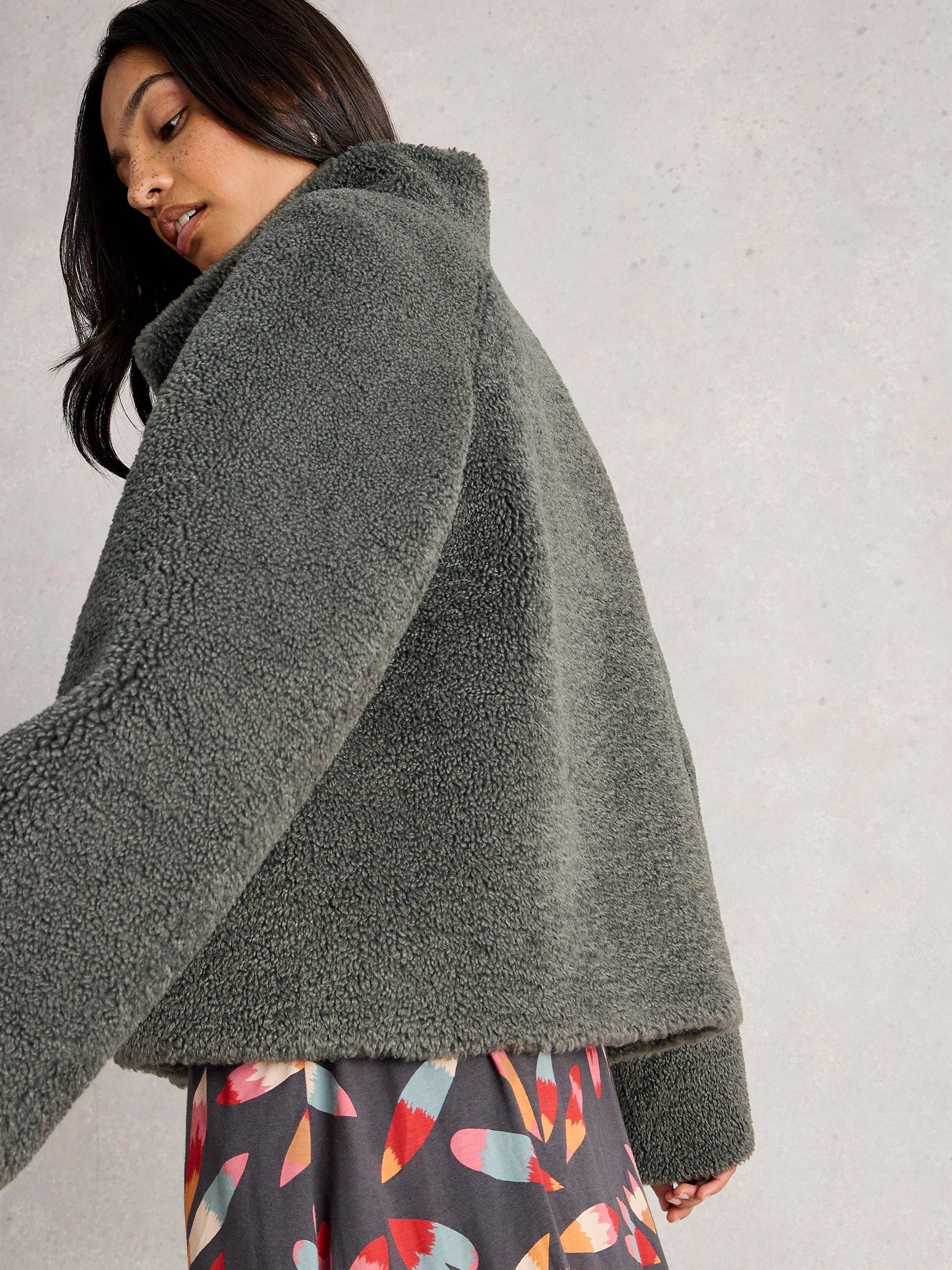 Product image 2 of 7, which shows White Stuff Adley Long Sleeve Funnel Neck Reversible Jacket , Grey/Multi, 18