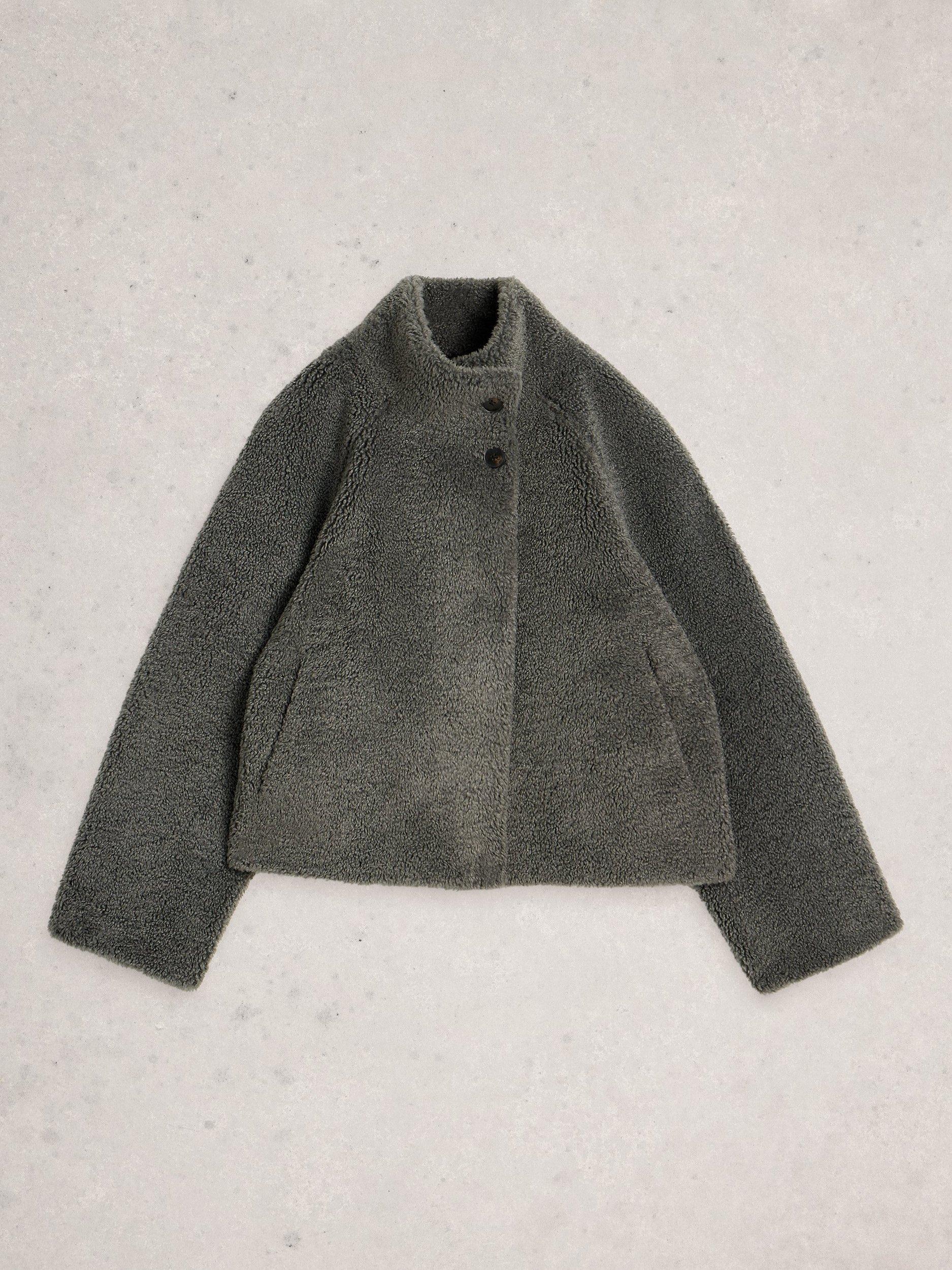 Product image 5 of 7, which shows White Stuff Adley Long Sleeve Funnel Neck Reversible Jacket , Grey/Multi, 18