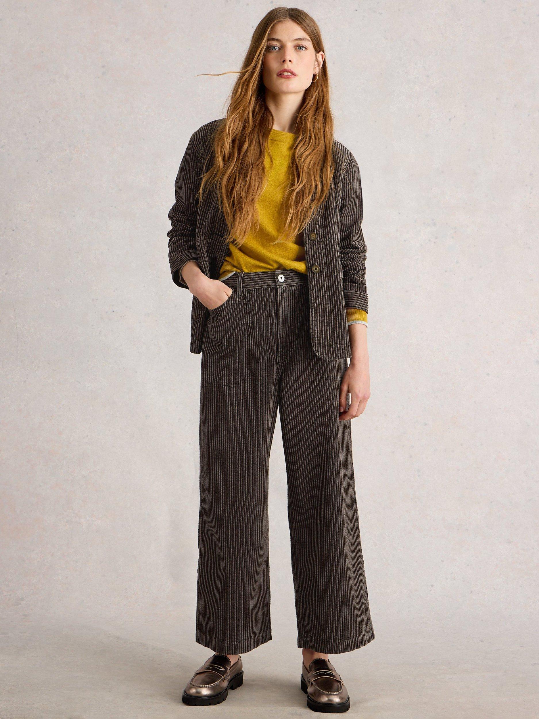 Product image 1 of 6, which shows White Stuff Carrie Cotton Striped Blazer, Black/Multi, 6