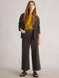 White Stuff Carrie Cotton Striped Blazer, Black/Multi