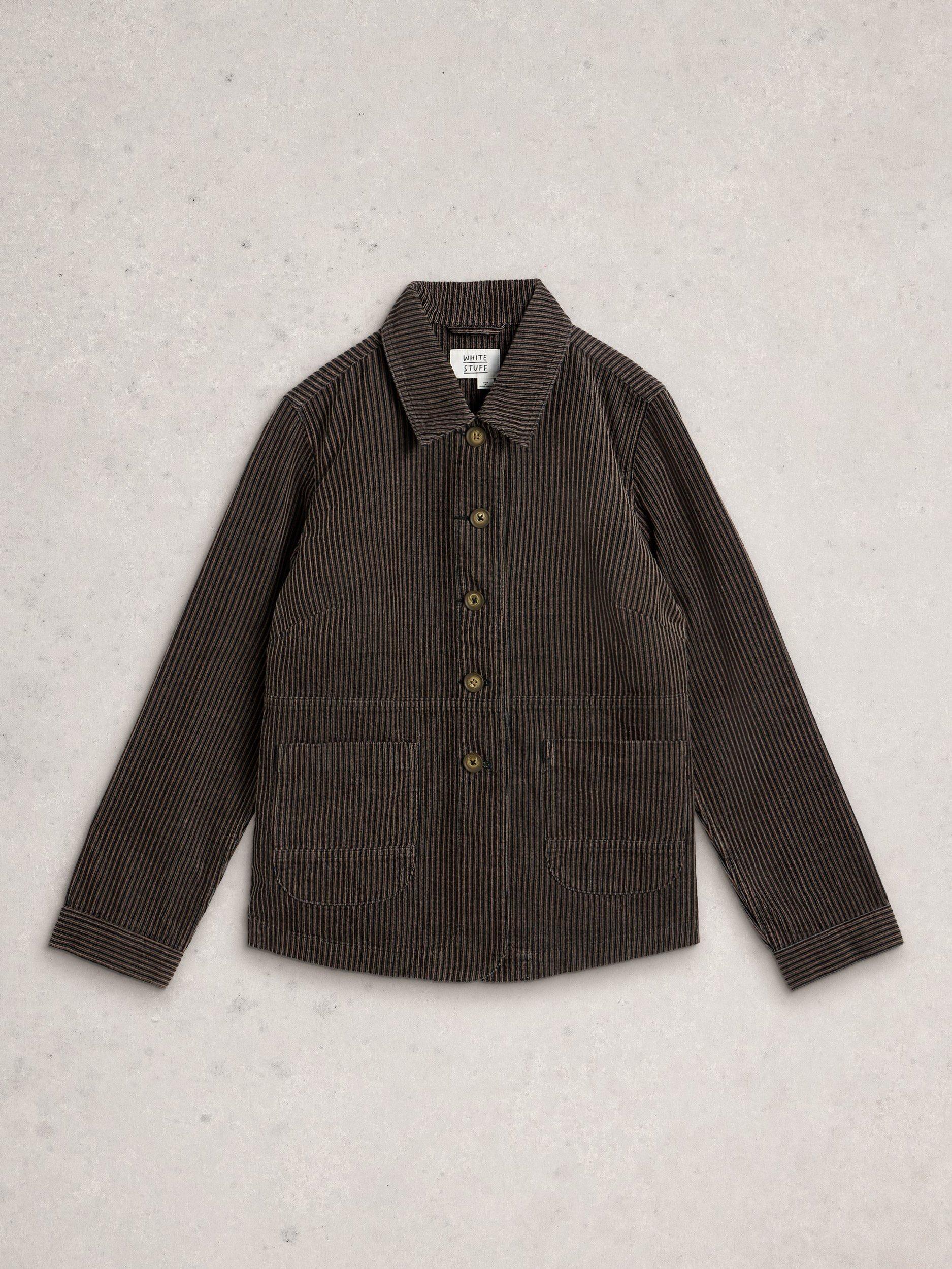 Product image 5 of 6, which shows White Stuff Carrie Cotton Striped Blazer, Black/Multi, 6