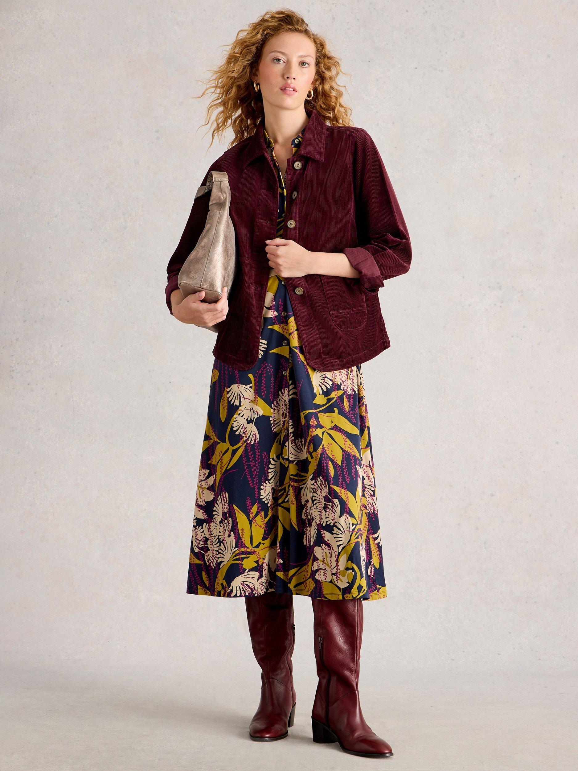 Product image 1 of 6, which shows White Stuff Carrie Corduroy Jacket, Dark Plum, 6